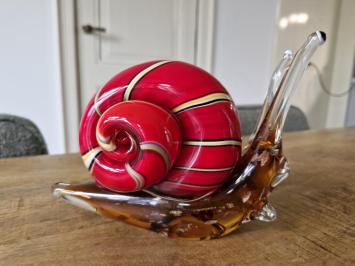 Slak van glas , beeld van een glazen slak