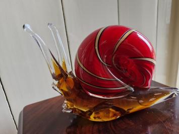 Slak van glas , beeld van een glazen slak