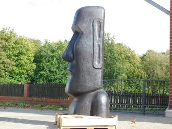 Moai Statue XXL - 180 cm - Kunststein - Schwarz