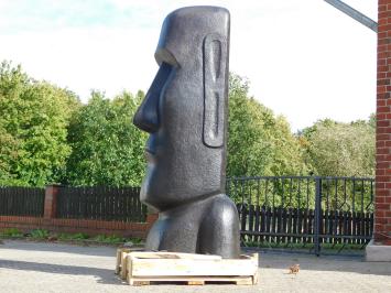 Moai Statue XXL - 180 cm - Kunststein - Schwarz