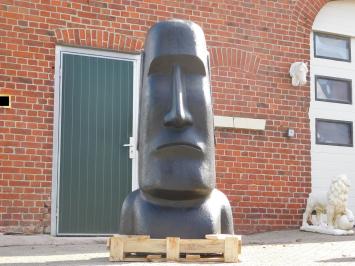 Moai Statue XXL - 180 cm - Kunststein - Schwarz