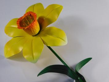 Handgefertigte Narzisse - Gelb - Metall - 50 cm