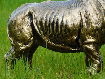 Statue Rhinozeros - Gold Schwarz - Polystone