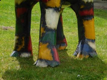 Handgemaakte Olifant met Slurf Omhoog – Metaal – ca. 175 cm – Afrikaans Design