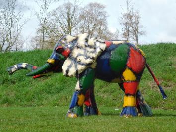 Olifant in Kleur - 110 x 210 cm - Handgemaakt & Uniek