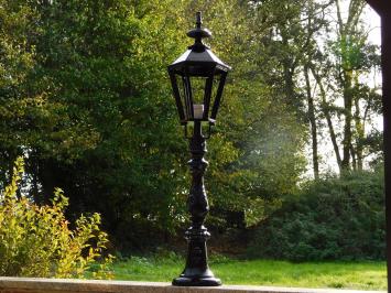 Klassieke Staande Buitenlamp met Franse Lelie - 102 cm - Zwart - Alu