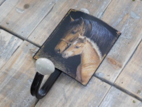 Kapstok haak met Paarden afbeelding