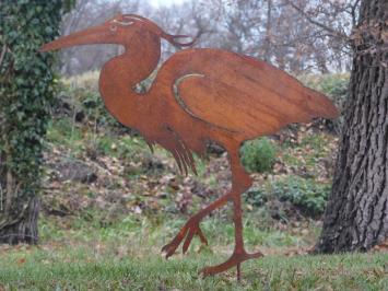 Tuinsteker Reiger - silhouet - rust metal