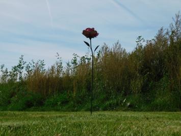 Große Metallrose - Gartenstab - Rosa