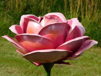 Große Metallrose - Gartenstab - Rosa