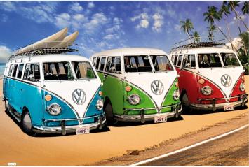 Gemälde Volkswagen Wohnmobil - Strand - 90 x 60 cm