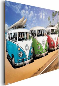 Schilderij Volkswagen Campers - Beach - 90 x 60 cm