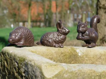 Set Tiere - Hase, Igel und Eichhörnchen - Gusseisen