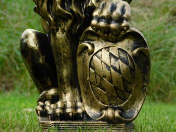 Satz mit 2 Löwen - schwarz/gold - Polystone