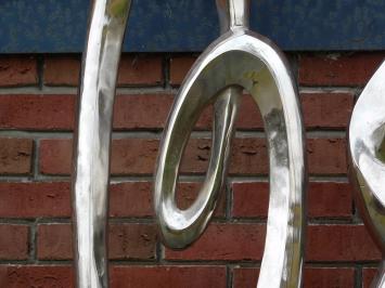 Set Abstracte Beelden -130 cm - Zilverkleurig - Alu met Marmeren voet - Robuust