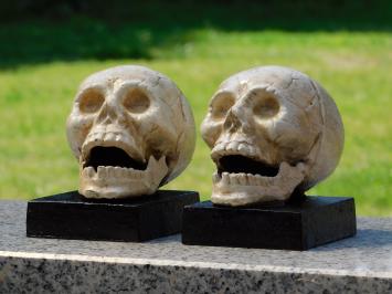 Buchstützen-Set „Totenkopf“ – Gusseisen