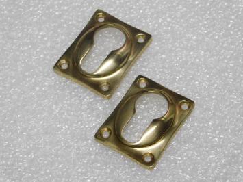 Set mit 2 rechteckigen Zylinderrosetten – 47 x 37 mm – Messing