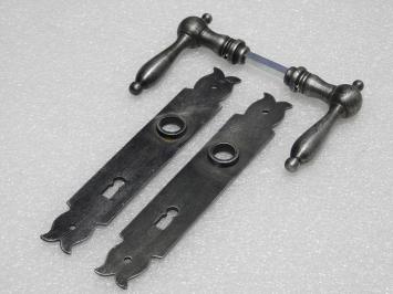 Set Deurbeslag - Klinken Cambridge + Deurplaten Baron BB 72 - Gietijzer Verzinkt