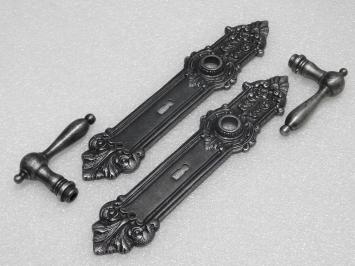 Set Deurbeslag - Klinken Cambridge + Deurplaten Heritage BB 72 - Gietijzer Verzinkt