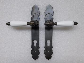 Set Deurbeslag – 2 Deurklinken met Deurplaten PC92 – Donker Gepatineerd Messing – Klassiek & Stijlvol