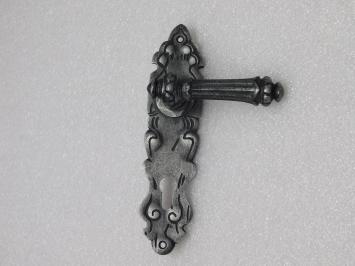 Türbeschlagset – Türgriffe Oxford + Türplatten Royale PC 92 – Gusseisen, verzinkt