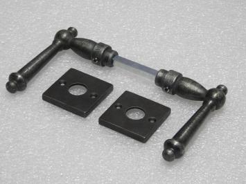 Set Deurbeslag - Klinken York + Klinkrozetten - Gietijzer Verzinkt