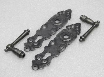 Türbeschlagset – Türgriffe York + Türplatten Royale PZ 92 – Gusseisen, verzinkt