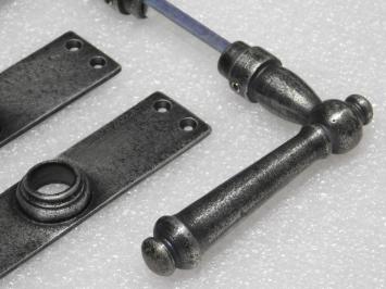 Set Deurbeslag - Klinken Windsor + Deurplaten Blanco BB 72 - Gietijzer Verzinkt