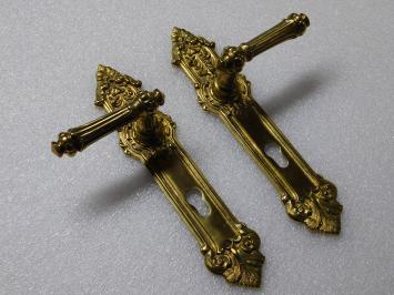 Set Deurbeslag Messing - 2 Klinken + 2 Deurplaten PC 92