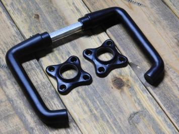 Set Deurklinken met Vierkante Rozetten - Zwart - Alu