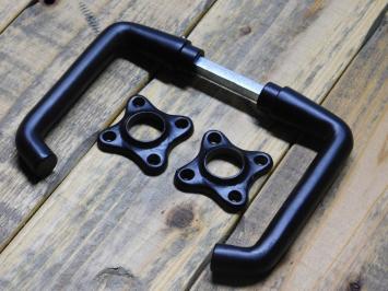 Set Deurklinken met Vierkante Rozetten - Zwart - Alu