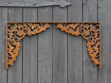 Set van 2 Hoekdragers - 36,5 x 36,5 cm - Gietijzer Roest