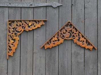 Set van 2 Hoekdragers - 36,5 x 36,5 cm - Gietijzer Roest