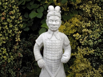 2er-Set Japanischer Krieger – 125 cm – Stein – Weiß/Grau