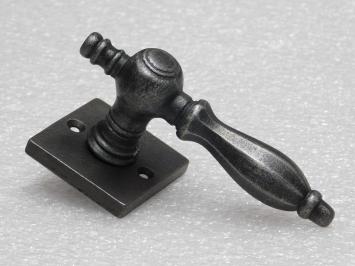 Set: Kensington-Türgriffe + quadratische Türgriffrosetten – verzinktes Gusseisen