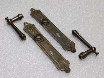 Montel Türgriffset + lange Türplatten BB 72 – patiniertes Messing