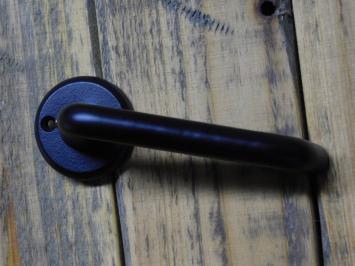 Set Türgriffe mit runden Rosetten + Schlüsselrosetten BB – Mattschwarz – Aluminium