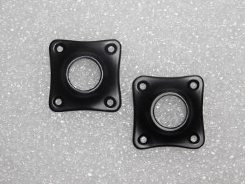 Set mit 2 Türrosetten in Kleeblattform – 4 x 4 cm – Schwarz