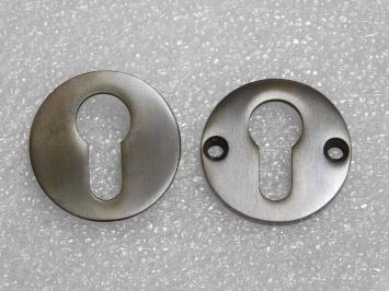 Set Rozetten voor Profielcilinderdeuren - Rond - Donker Gepatineerd Messing