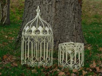 Set Vogelkooien - 2 stuks - Vintage White - IJzer