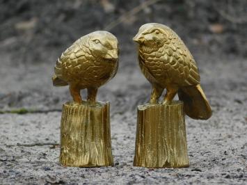 Set vogels op stam - goud - alu