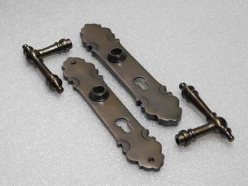 Montreux Türgriffset + Türplatten PZ 92 – Dunkel patiniertes Messing