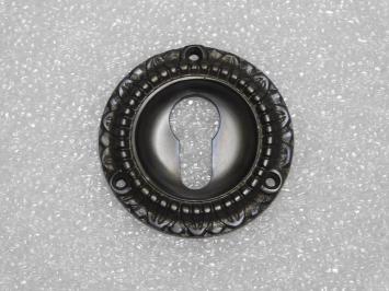Elegante Schlossrosette PZ – Rund – Dunkel patiniertes Messing