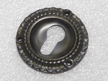 Elegante Schlossrosette PZ – Rund – Dunkel patiniertes Messing