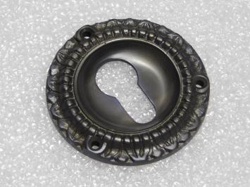 Elegante Schlossrosette PZ – Rund – Dunkel patiniertes Messing