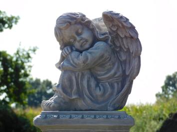 Engelsockel mit Engelsfigur – 93 cm – Stein