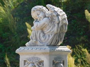 Engelsockel mit Engelsfigur – 93 cm – Stein