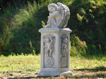 Engelsockel mit Engelsfigur – 93 cm – Stein