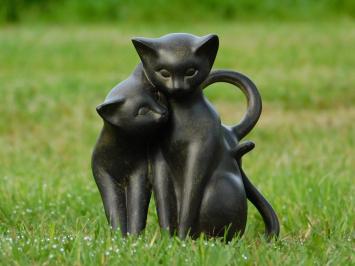 Statue Spielende Katzen - Schwarz und Braun - Polystone