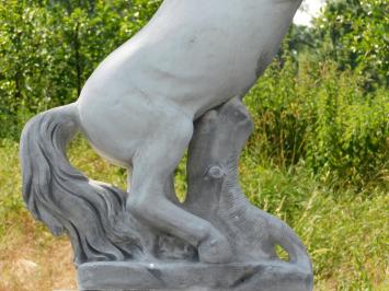 Steigendes Pferd auf Podest XL - 180 cm - Stein